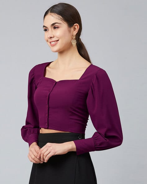 dark purple ladies tops