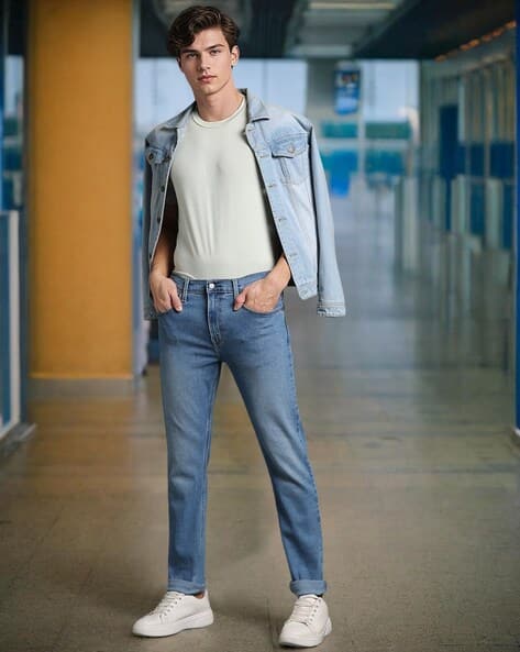 LEVI'S Men 512 Mid-Wash Slim Tapered Jeans