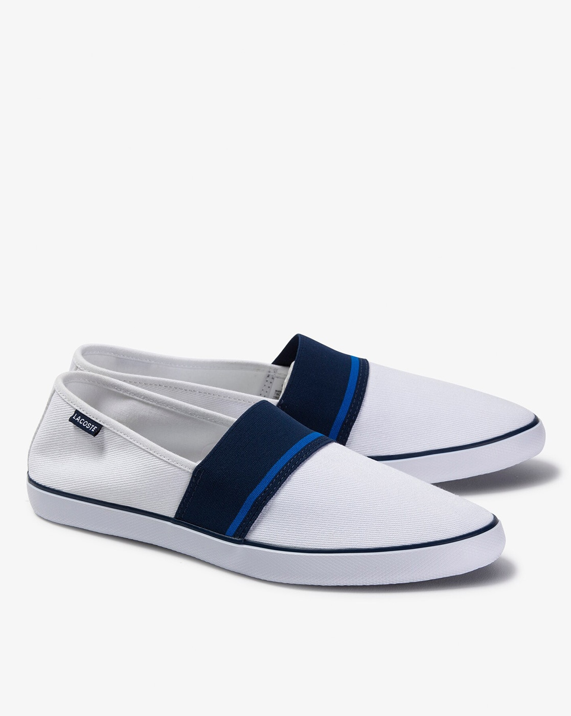 Lacoste white slip on best sale