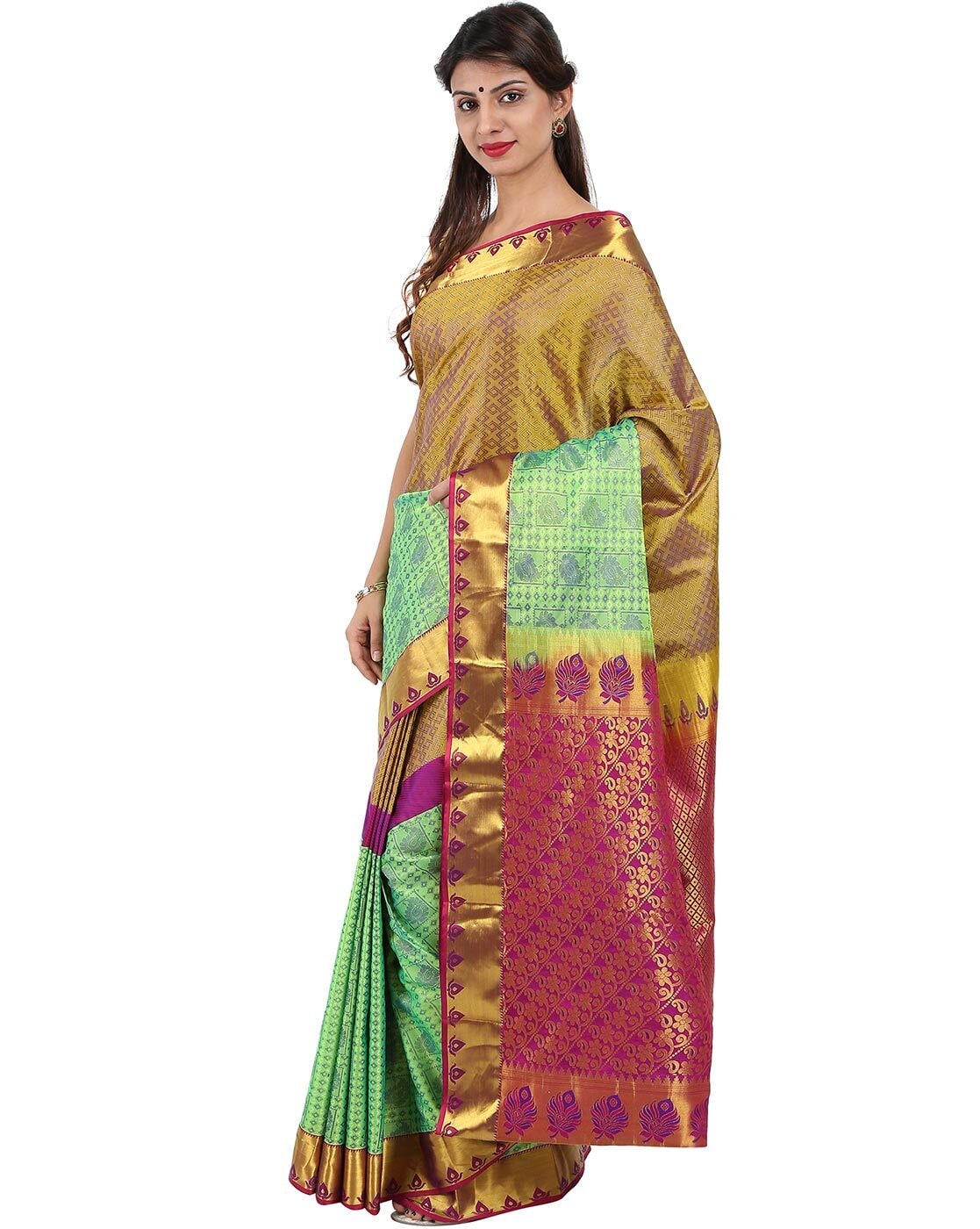 Colourblock Half Half Saree