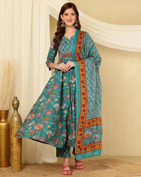 Aqua Kurta Suit Sets for Women by Mizaz Online | Ajio.com