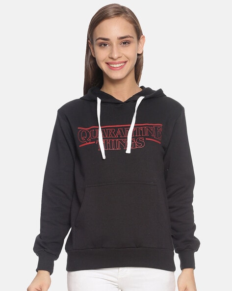 Full Sleeves Typography Print Hoodie