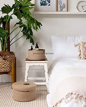 textile and beyond Set of 2 Storage Jute Basket Hampers-picture-35