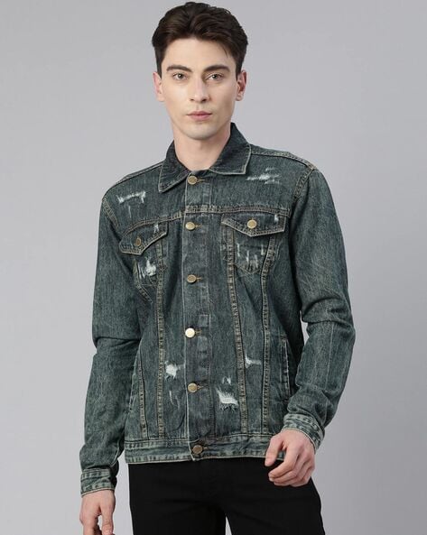 Denim jacket men ajio best sale