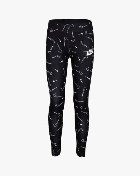nike black all over swoosh print leggings