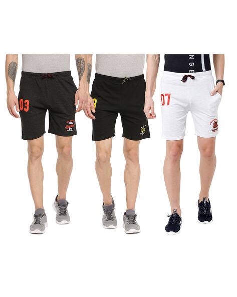 Ardeur Pack of 3 Typographic Print Shorts