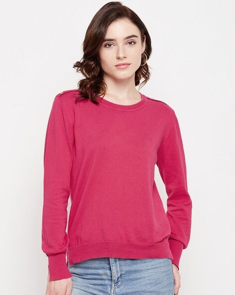 Buy Hot Pink Sweaters Cardigans for Women by MADAME Online Ajio