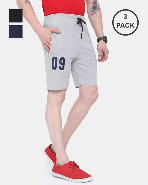 Ardeur Pack of 3 Typographic Print City Shorts