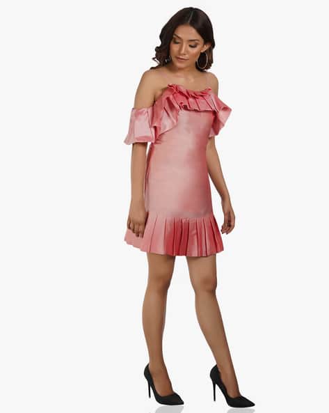 A-line Dress with Pleated Hem