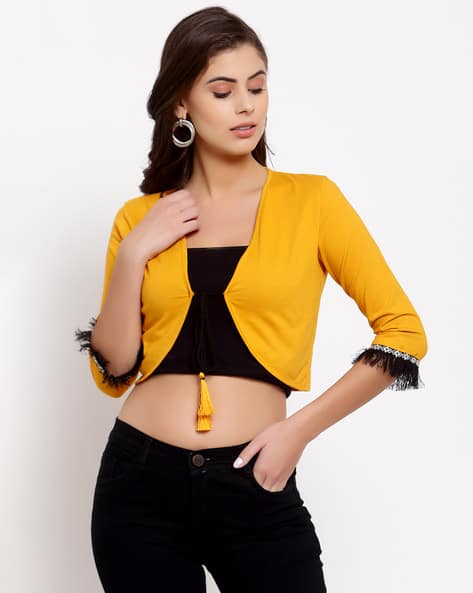Buy Yellow Shrugs Jackets for Women by STYLE QUOTIENT Online