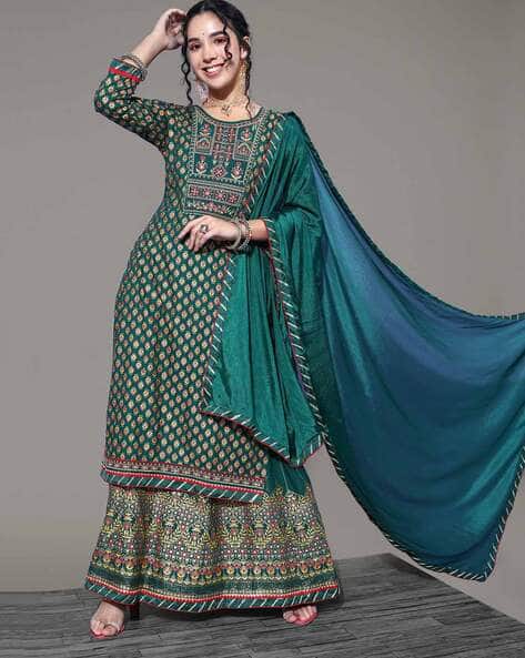 Floral Print Straight Skirt-Suit Set