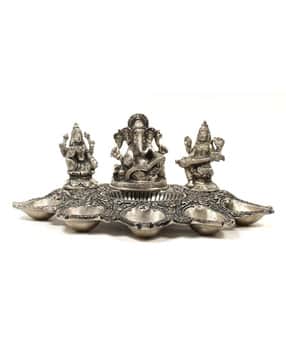 home sparkle Aluminium Lakshmi & Ganesh with Saraswati Wall Shelve-picture-34