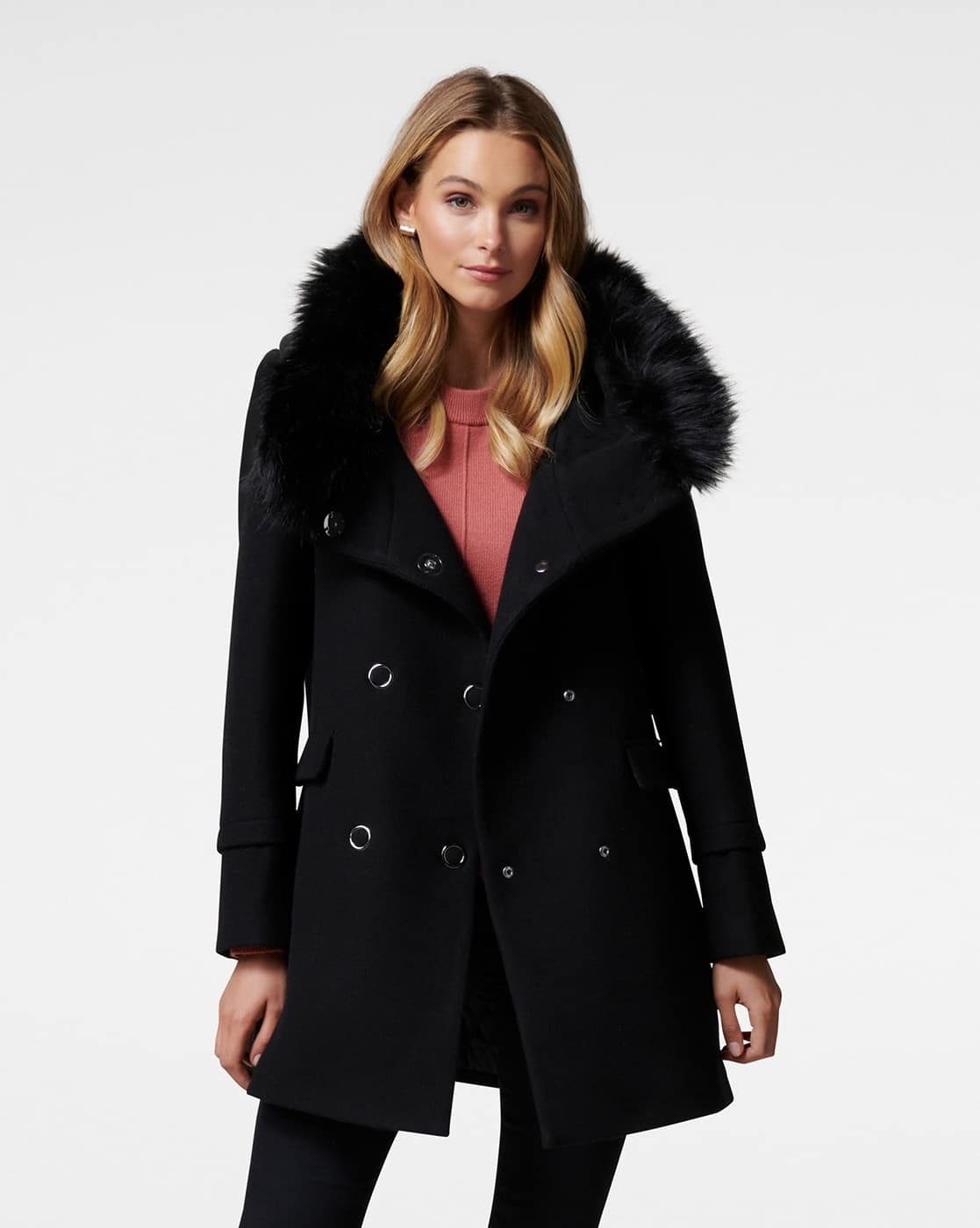 Wool Coat Black Coat Black Fur Buy Black Jackets Coats For Women
