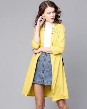 Solid Shrug with Contrast Belt-image-49