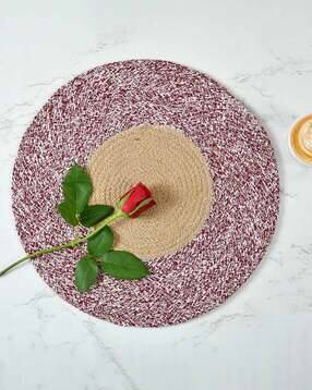 lavichitra Pack of 6 Braided Round Cotton Placemats - 35 Cm-picture-4