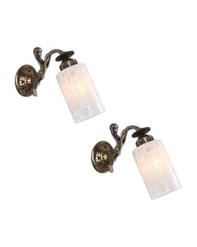 Set of 2 Metal & Glass Wall Lamps-image-2