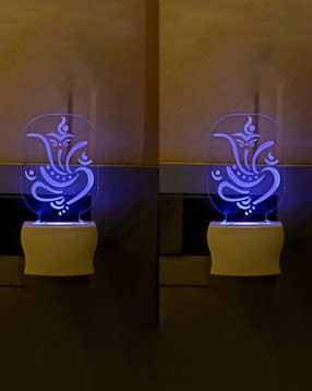 Set of 2 Ganesh 3D Illusion LED Night Lamps-image-34