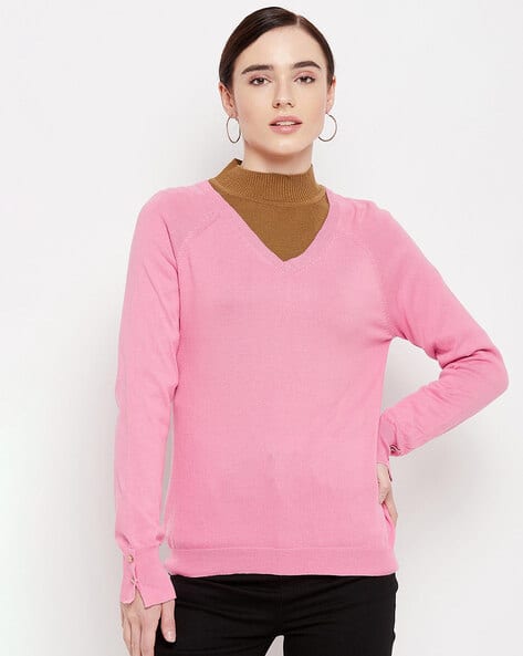 Buy Pink Sweaters Cardigans for Women by MADAME Online