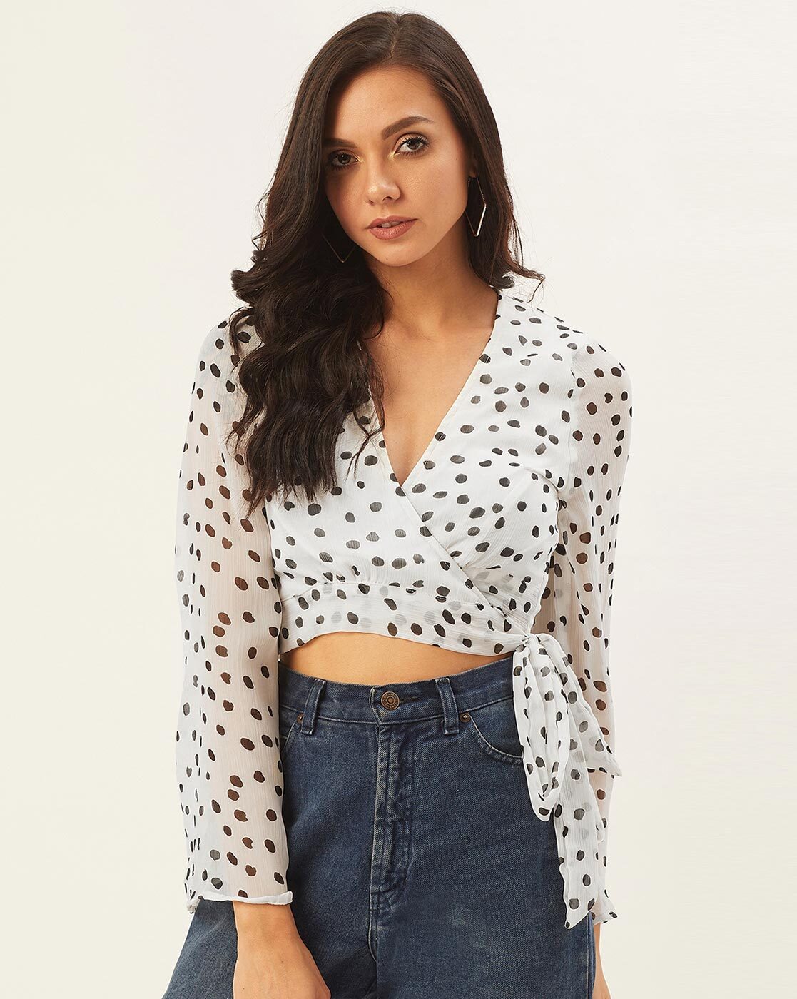 Crop top polka dot on sale