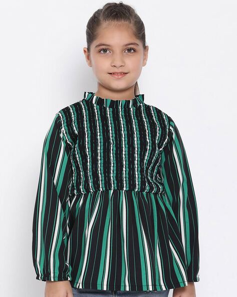 Oxolloxo Striped Shirred Top