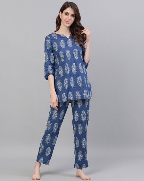 Buy Blue Night&LoungeWearSets for Women by Jaipur Kurti Online
