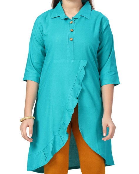 Asymmetrical hemline kurti hotsell