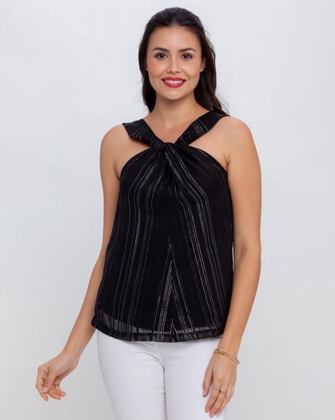 Zink London Striped Halter-neck Top
