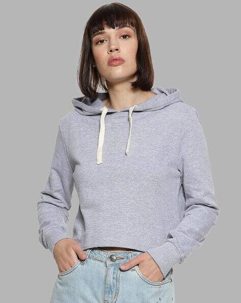 Cropped Hoodie with Drawstring