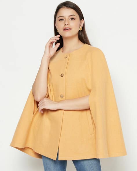 Cape with Button Accent