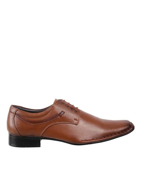 Textured Lace-Up Derby Shoes