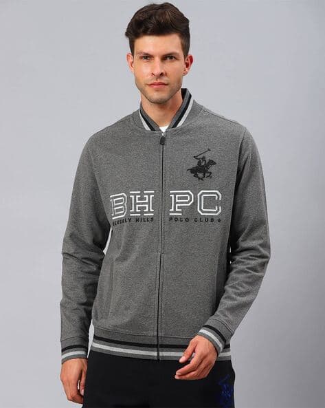 Embroidered Sweatshirt with Zip Closure