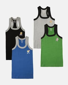 lux cozi Pack of 4 Boy Scoop-Neck Vests-picture-32