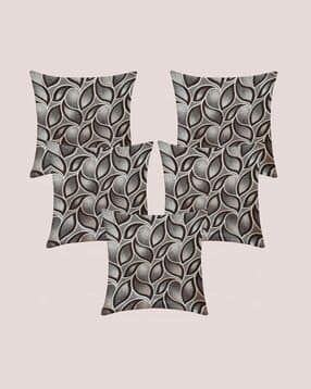 molcha by babita singh Set of 5 Leaf Print Square-Shape Cushion Covers 16" X 16"-picture-10