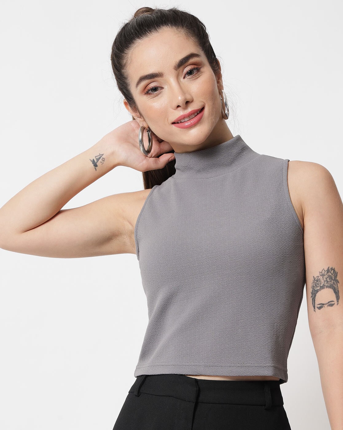 High Neck Sleeveless Top