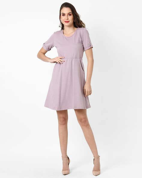 Short Sleeve A-line Dress