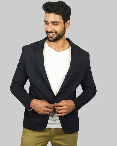 Checked Slim Fit Blazer