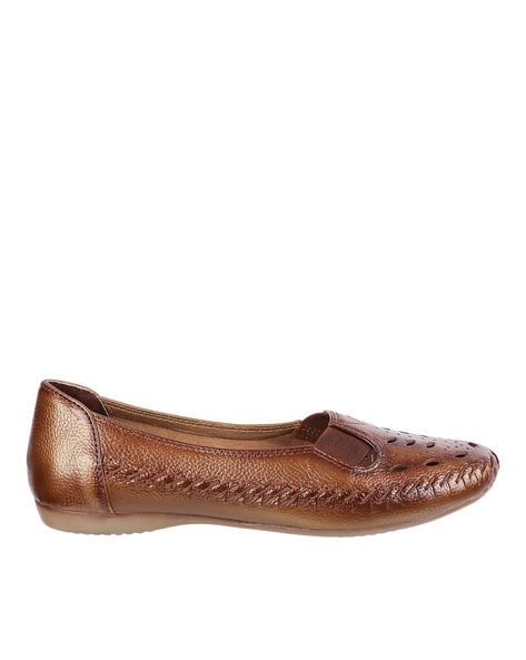 Buy Bronze Flat Shoes for Women by Walkway Online