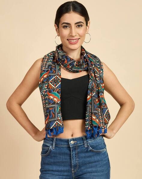 Pack of Women 2 Printed Stoles with Tassels Price in India