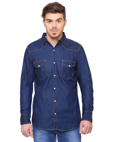 Blue denim shirt matching orders pant