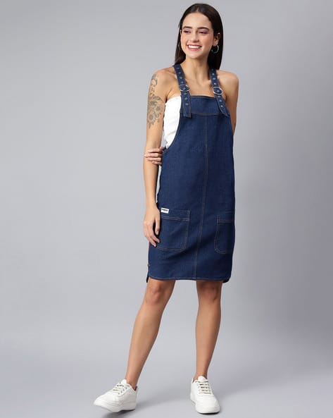 navy blue dress for baby girl Dungaree Dress Women main image 1