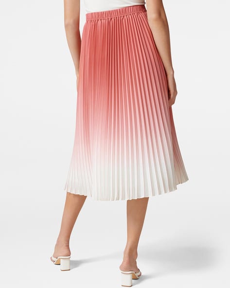 Forever new pink pleated skirt hotsell