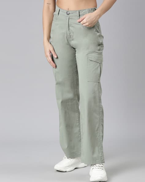 Buy Green Trousers Pants for Women by ZHEIA Online