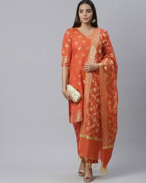 chhabra 555 Pant-Suit Set with Leaf Detail-picture-3