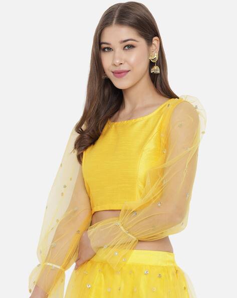 yellow crop top amazon