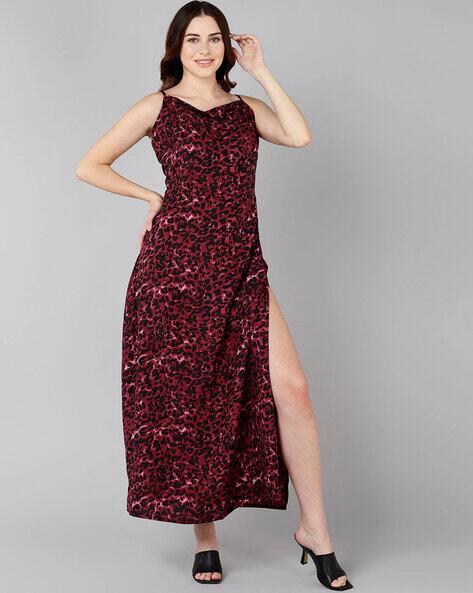 Buy Burgundy Dresses for Women by Znx Clothing Online