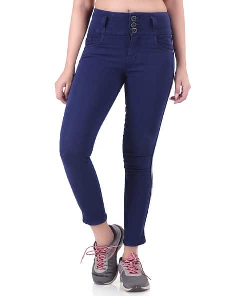 Ankle-Length Skinny Jeans with Insert Pocket