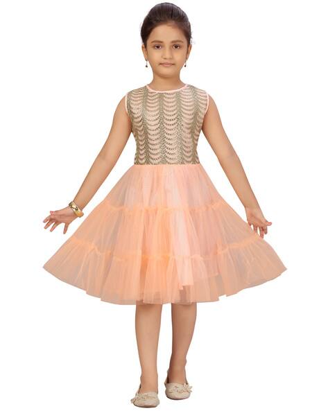 AARIKA GIRLS ETHNIC Embellished Fit & Flare Dress