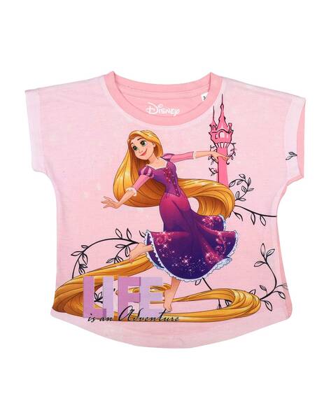 Disney Princess Graphic Print Round-Neck Top