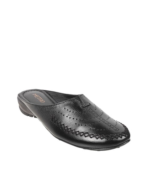 Solid Mules Flat Shoes