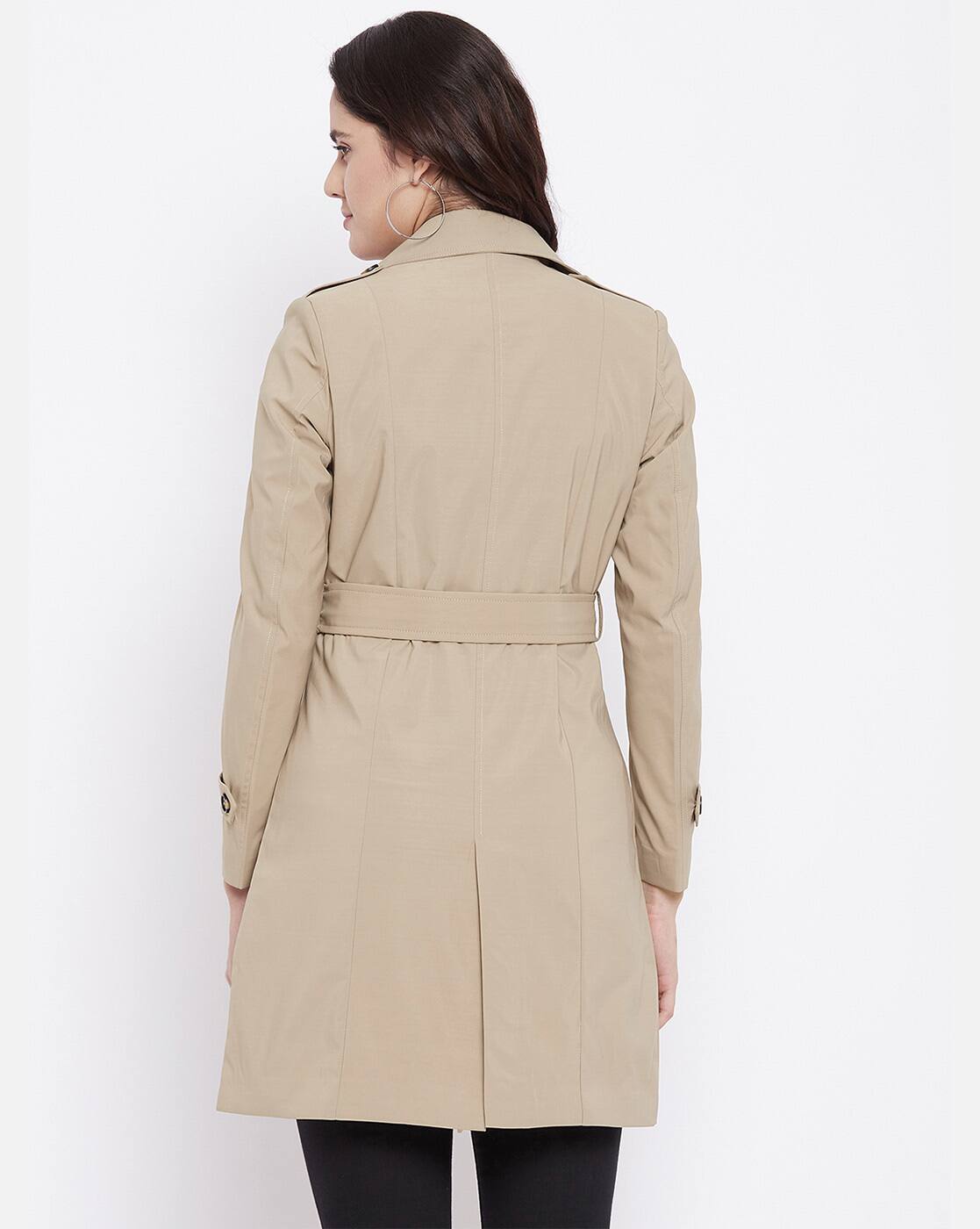 【LOW CLASSIC】CREAM DOUBLE COLLAR TRENCH Double-woven wool trench coat, cream | MAX&Co.